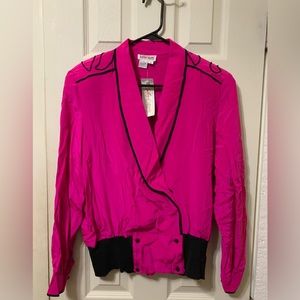 Vintage deadstock silk blouse with embroidery